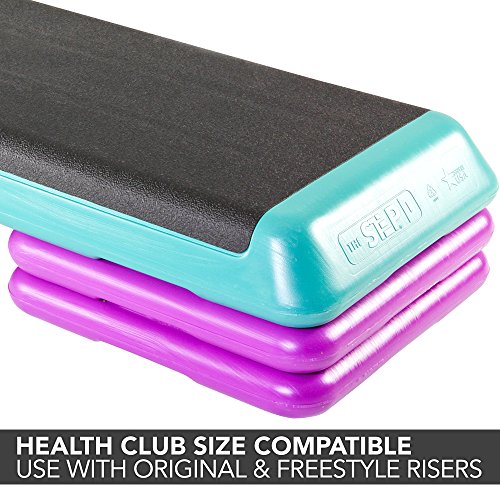 The Step Original Health Club Aerobic Step Riser, Violet, Pair (91123)