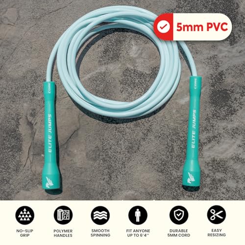 Elite Jumps Core 5mm, PVC Adjustable Skipping Rope - color: Pastel Pink