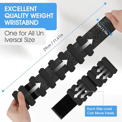 Wrist Weights Set of 2(1Lbs Each), Adjustable Wrist and Ankle Weights for Women and Men, Wearable Arm & Leg Weights Set for Walking, Yoga, Swimming, Cardio, Aerobics, Gym - color: Black