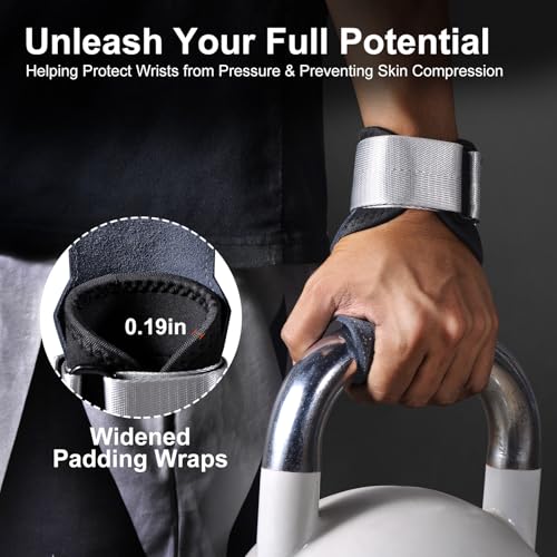 Weight Lifting Wrist Strap, Double Layer Leather Wrist Strap for Deadlift and Powerlifting, Adjustable Neoprene Padded Wrist Wraps, for Men & Women, 1 Pair - color: Grey
