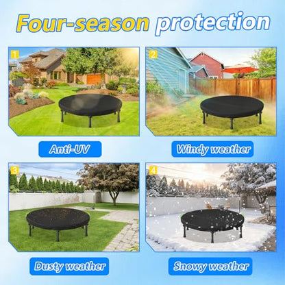 Mini Trampoline Cover, 600D Oxford Waterproof Fitness Trampoline Cover ,Protection Cover for Trampoline Indoor Outdoor Garden Rebounder,(Not Spring Covers) (Black, 91*7.6CM)