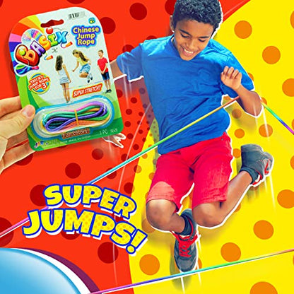 Fun a Ton Long Elastic Chinese Jump Rope for Kids (1 Ankle Skipping Rope). PE Equipment for Elementary School & Playground. Kids Exercise & Outdoor Game. Bulk Clearance Items. F-733-1 - size: 1 Pack