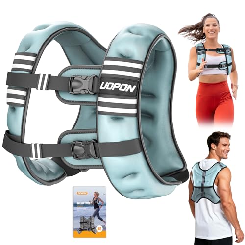 Weighted Vest for Women Men, 8 lb/10 lb/12 lb Weight Vest for Walking with Reflective Stripe and Adjustable Buckle Straps, Body Weights for Osteoporosis, Running, Strength Training and Weight Loss