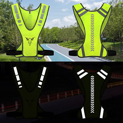TCCFCCT Reflective Running Vest, High Visibility Running Gear with Large Pocket - color: 1 Pack Fabric Yellow