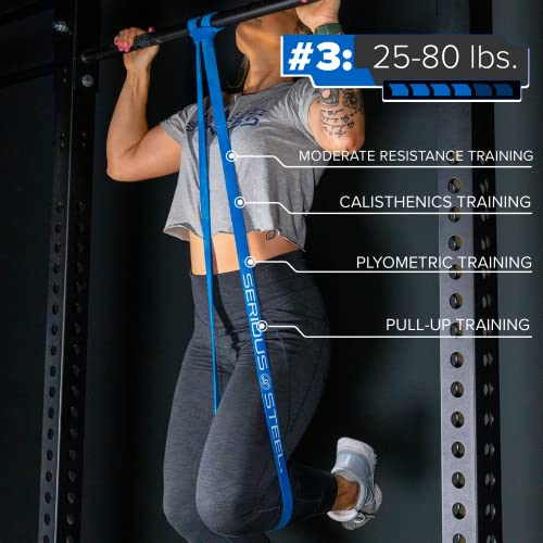 Serious Steel 41" Assisted Pull-up Band, Heavy Duty Resistance Band Sets, Stretching, Powerlifting, Resistance Training and Pull Up Assistance Bands - color: 3-Band Set (#2 #3 #4)