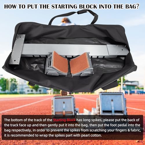 37.4in Foldable Duffle Bag Fits Starting Blocks with an Overall Length of Less Than 35 Inches Extra Large Travel DuffelTote GymBag with Zippers and Handles Sports Oxford Cloth Bags - style: 37.4in for Starting Blocks