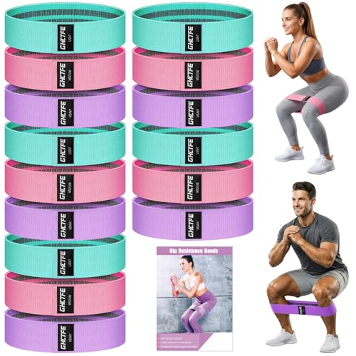 15PCS Fabric Resistance Bands for PT& Yoga Class, Athletes Training, Home Gym Exercise, Non-Slip Booty Bands Bulk Set for Glute, Leg Bands for Women, 3 Resistance Levels with Carry Bag - color: 15PCS-Multicolor