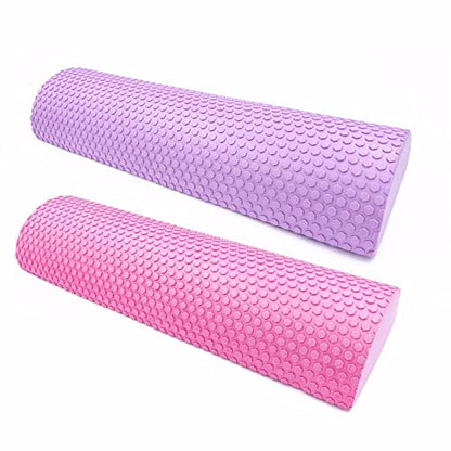 Half Round Yoga Foam Roller Block,Exercise EVA Roller Balance Pad Pilates Fitness Physical Gym Fitness Muscle Restoration(30cm,Orange)