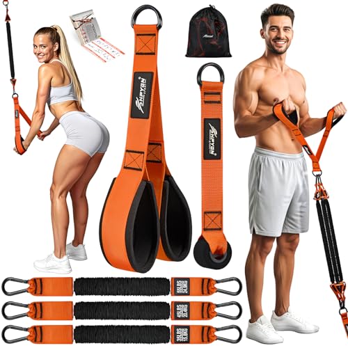 HPYGN Resistance Bands Training for Arms, Biceps, Triceps, Back, Abs, Shoulders, Heavy Duty Exercise Bands with Handles, Door Anchor, Home Gym Workout Equipment for Tricep Pushdowns, Face Pulls