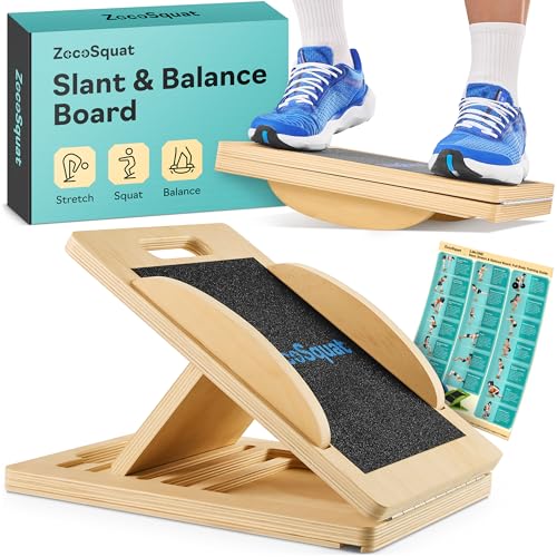 Slant Boards for Exercise – Slant Board with 7 Incline Angles – Transforms Into a Balance Board – Premium Calf Stretcher and Wobble Board for Effective Calf Stretching and Squats