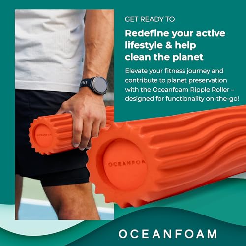 Oceanfoam Ripple Roller - Small Foam Roller for Physical Therapy (Orange) - color: Orange