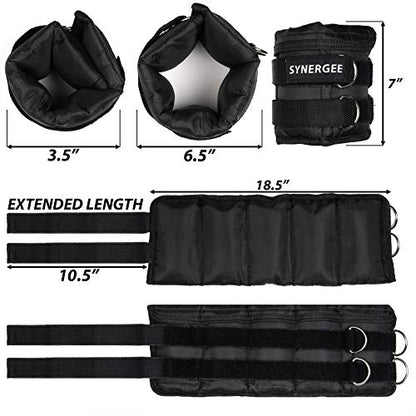 Synergee Comfort Fit Adjustable Ankle/Wrist Weights (Set of 2). Available in 5lb, 10lb & 20lbs. One Size Fits All. - color: c) 20 lbs - 10 lbs per side