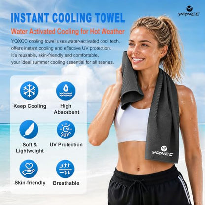 4 Pack Cooling Towels, Instant Cooling Neck Wraps, Ice Towel | 40" x 12" Soft Breathable Microfiber Chilly Towel for Face & Neck, Ideal for Gym, Yoga, Golf, Running, Camping & Hot Weather - color: 2 Purple, 2 Dark Gray