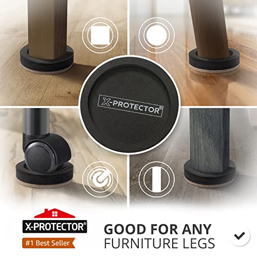 Felt Furniture Sliders for Hardwood Floors X-PROTECTOR 8 PCS 4 3/4” - Furniture Slider with Unique Design - Heavy-Duty Furniture Movers for Hard Surfaces - Felt Sliders - Move Your Furniture Easily! - size: 8 PCS 4 3/4 inch (NEW)
