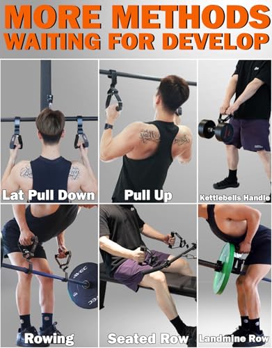 Neutral Grip Pull Up Handles, Wrist Shoulder Elbow Friendly, 12 Angle Adjustable Lat Pulldown Handle Rowing Grips, 2Pcs, Patented