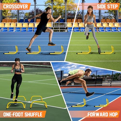 Yes4All Agility Speed Training Agility Hurdles for Athletes - 5 Pack - Speed and Agility Training Equipment for Soccer Basketball Football Hurdle Training