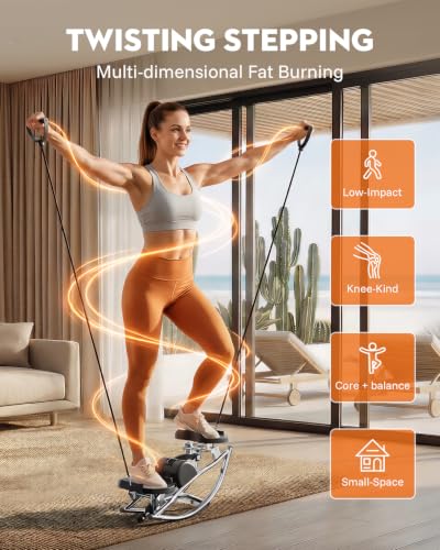 Low-Impact Rocking Stepper with Digital Display for Home Exercise