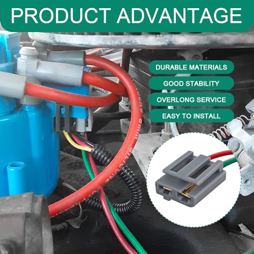 170072 HEI Distributor Pigtail Wire Harness, Electrical Wiring Harness, 12V Battery and Tachometer Power Pigtail Connector Plug, Ignition Coil Tach Connector Accessories for RV Chevy GM