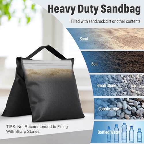 8 Packs Sandbags Weight Bags for Photo Studio, Heavy Duty Saddlebag for Canopy, Umbrella Base, Backdrop Stand, Photo Tripod, Picnic Table,Fishing Chair