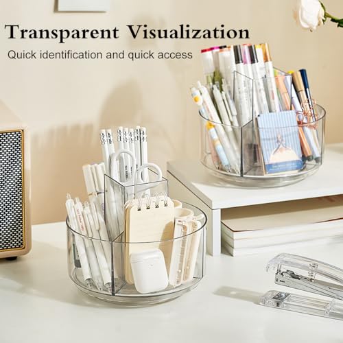 JIKIOU 430pcs Acrylic Pencil Holder Marker Organizer 360-Degree Rotating