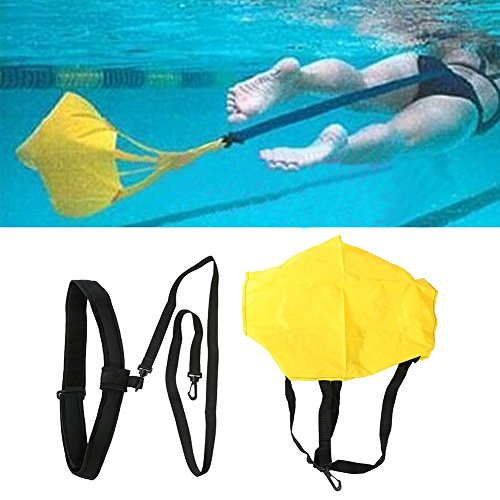Swim Parachute, Swim Trainer Strength Training Harness Belt with Drag Parachute and Elastic Rope for Adults and Children