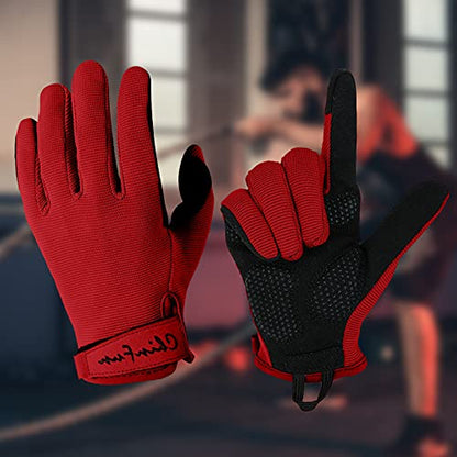 Full Finger Workout Gloves for Men Breathable Gym Exercise Weight Lifting Gloves Full Palm Protection Deep