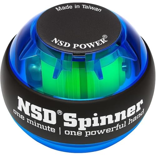 NSD Essential Crystal Spinner Gyro Ball | Grip Strengthener for Forearms, Wrist & Hands | String Start Design, Up to 18,000 RPM | Portable Wrist Trainer & Workout Equipment | Ideal for Desk Workers, Athletes & Musicians