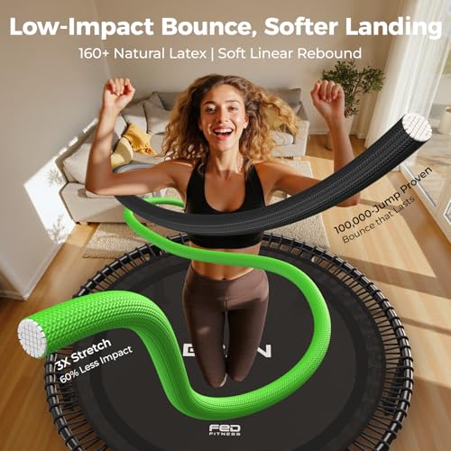BCAN BT4 Soft Land Pro Adult Bungee Rebounder Trampoline Handle|FED Fitness - color: 48IN-Black