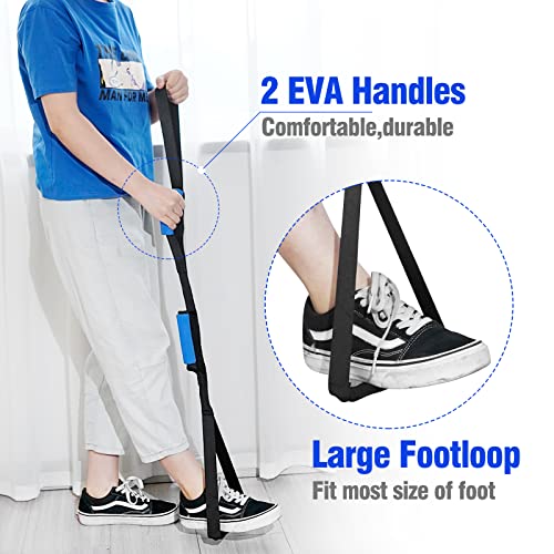 42 Inch Leg Lifter,Leg Lifter After Hip Replacement with Large Foot Loop,Mobility Aid for Disables and Elderly,Leg Lifter Strap for Knee Replacement Recovery Aids(Black) - color: Black