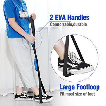 42 Inch Leg Lifter,Leg Lifter After Hip Replacement with Large Foot Loop,Mobility Aid for Disables and Elderly,Leg Lifter Strap for Knee Replacement Recovery Aids(Black) - color: Black