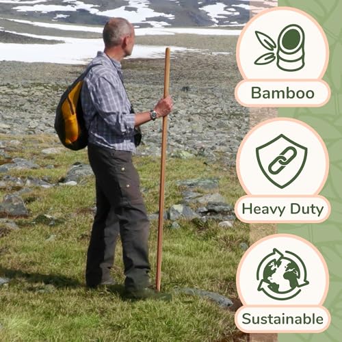 BambooMN Sturdy Bamboo Stick for Fitness, Yoga, Physical Rehabilitation. 1",1.1",1.18" & 1.375" Diameters. Available in Bulk Quantities - color: 48" x 1.37", size: 2 Sticks