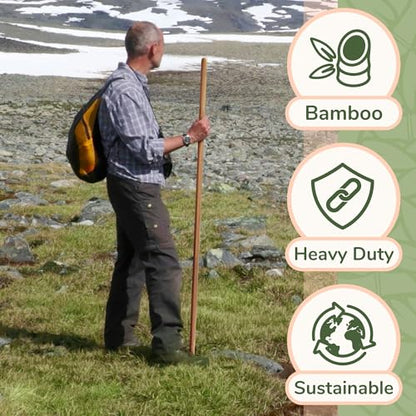 BambooMN Sturdy Bamboo Stick for Fitness, Yoga, Physical Rehabilitation. 1",1.1",1.18" & 1.375" Diameters. Available in Bulk Quantities - color: 48" x 1.37", size: 2 Sticks