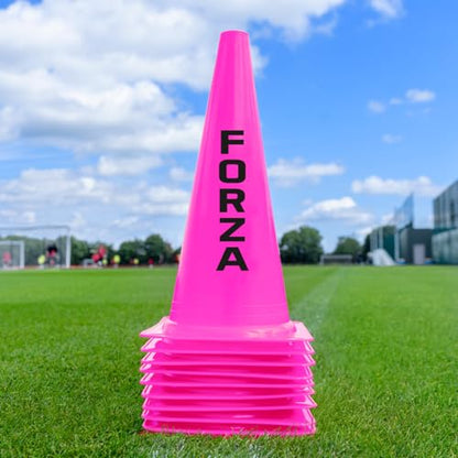 FORZA Large Training Cones - Pack of 10 with 3 Size Options for Optimal Training Sessions