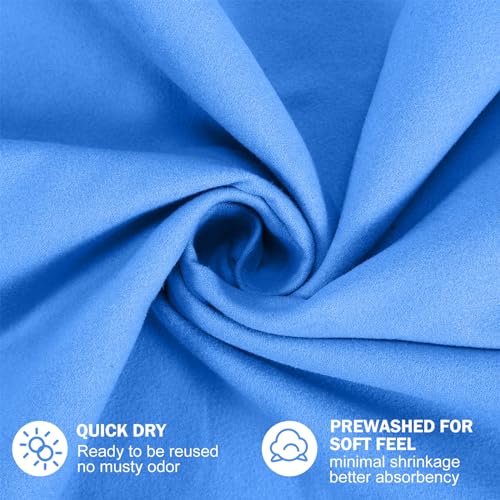 6 Set Quick Dry Towel 12 Pack Fast Drying Towels 2 Size Microfiber Travel Towels Absorbent Compact Dry Towel for Camping Hiking Swim Beach Gym Yoga with Mesh Bag