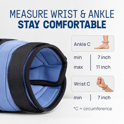 Yes4All Adjustable Wrist & Ankle Weights 3.5/5 LB Pair, Leg Weights for Women & Men, Weighted Arm Bands with Removable Sandbags for Fitness, Pilates, Walking, Strength Training - Versatile Colors - color: Blue, style: 3.5LB x 2