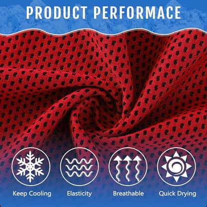 Hosuly 30 Pack Cooling Towels 40"x12" - color: Red