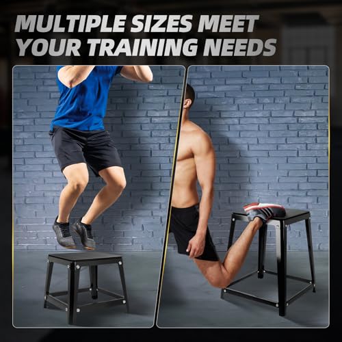 Plyometric Platform 12/18/20/24 Inch Fitness Exercise Jump Box Step for Fitting, Plyometric Jumping Exercise Training