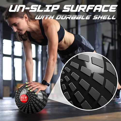 Slam Ball 8-10 lb Medicine Ball Weighted Balls for Exercise and Workout, Strength, Cardio, Cross-Training and Core Workouts