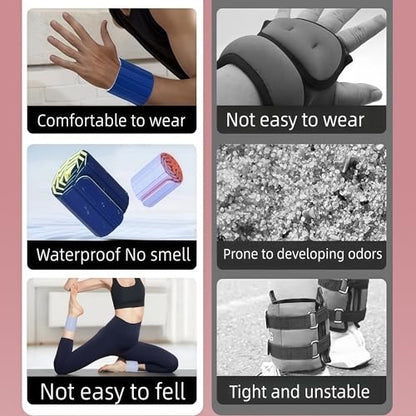 Upgraded Magnetic Ankle Weights & Wrist Weights 2 Pack (1.1 lbs Each), Silicone Waterproof Non-Slip Adjustable Wrist/Ankle Weights for Women Men, Portable Fashion Fitness Weights for Jogging Yoga Pilates Swimming HIIT, Ideal Workout Gift
