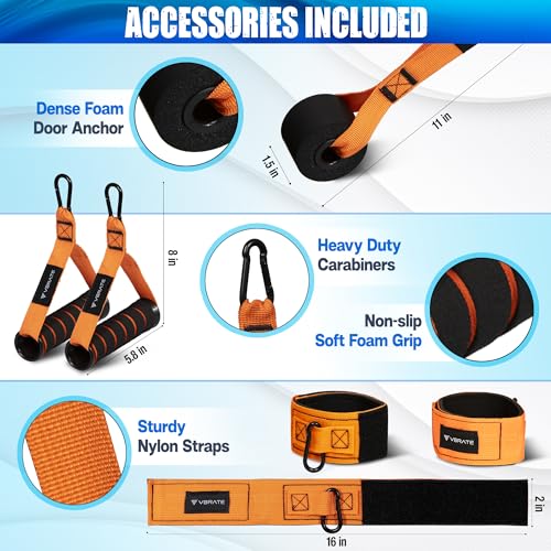 Resistance Bands Set - Heavy Exercise Bands with Handles, Door Anchor, Ankle Straps - Fitness Bands for Working Out Men - Workout Bands Set for Muscle Training