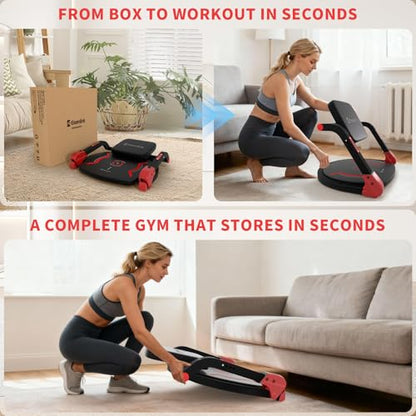 Sit Up Exercise Equipment with 4 Adjustable Resistance Levels, Flat Backrest Ab Crunch Machine for Stomach & Core Workout, Ab Machine, Ab Trainer, Sit Up Machine for Home Gym Men & Women