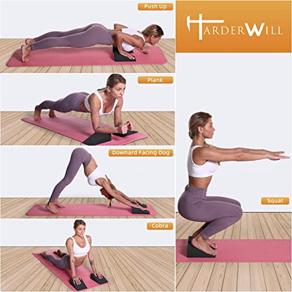 Yoga Foam Wedge Blocks (Pair), Calf Raise Block, Calf Stretcher, Yoga Wrist Support, Balance, Pushup, Fitness, Pilates, Heel Stretcher, Squat Wedge with Gym Bag - color: purple, size: Wedges with Strap and Pads