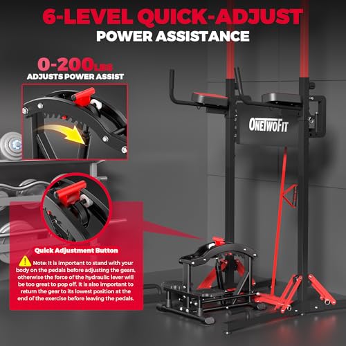 ONETWOFIT Pull Up Assistance Machine 660 LBS, Multi-Function Adjustable Power Assist for Pull Up Bar/Power Tower/Dip Station/Gymnastic Bar, Home Gym Strength Training Fitness Equipment