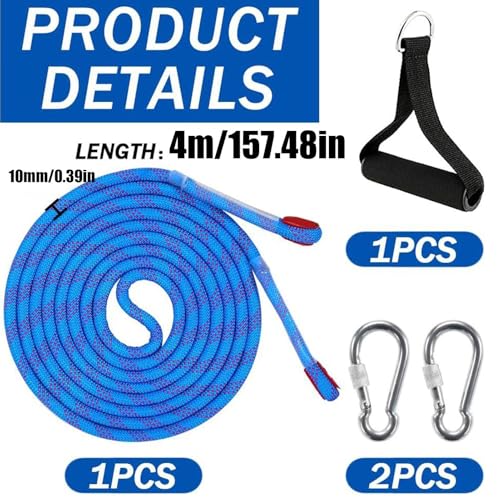 Sled Pulling Belt, Sled Cord with Carabiner, Winter Sled Pull Rope Set, Sled Trainer Pull le-ash, Adjustable Sled Belt for Sled & Tire Pulling,Resist-ance & Strength Training Core Power Workout at Gym