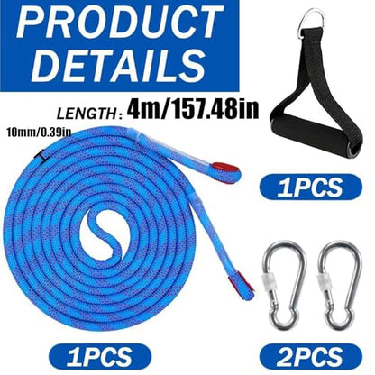 Sled Pulling Belt, Sled Cord with Carabiner, Winter Sled Pull Rope Set, Sled Trainer Pull le-ash, Adjustable Sled Belt for Sled & Tire Pulling,Resist-ance & Strength Training Core Power Workout at Gym