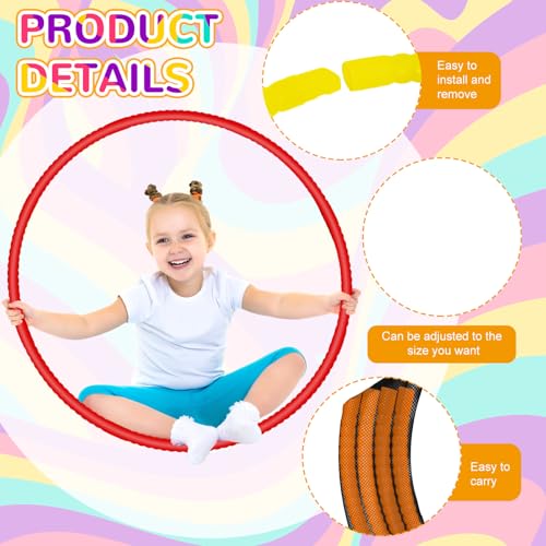 Syhood 12 Pcs Hoops for Kids Plastic, Green, Pink, Yellow, Orange - color: Green, Pink, Yellow, Orange