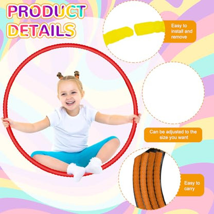 Syhood 12 Pcs Hoops for Kids Plastic, Green, Pink, Yellow, Orange - color: Green, Pink, Yellow, Orange