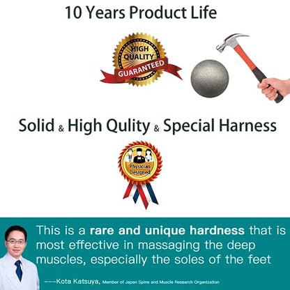 Plantar Fasciitis Relief Massage Ball – Lacrosse Ball, Foot Massage Roller & Myofascial Release Ball for Foot Pain, Trigger Point Therapy, Hard Ball for Deep Tissue & Fascia Massage