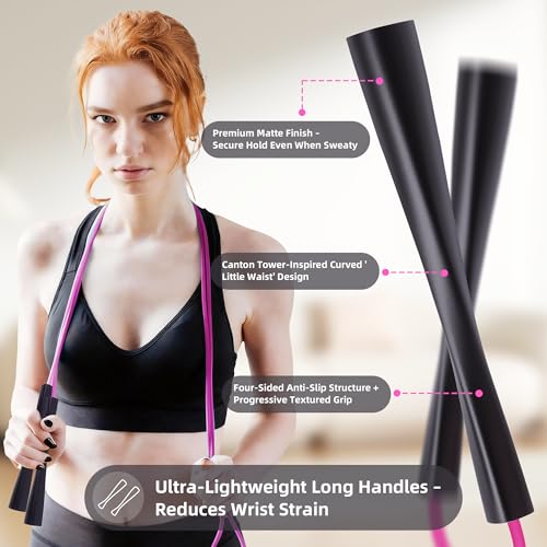 YUEDONG Jump Rope, 5mm Heavy PVC, POM Bearings, Adjustable for All Heights - color: PURPLE