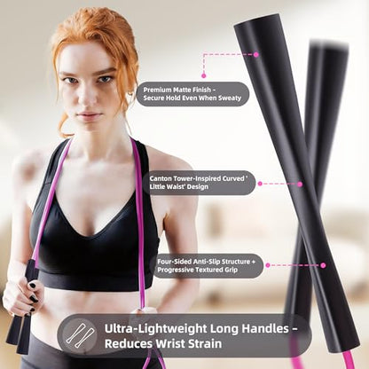 YUEDONG Jump Rope, 5mm Heavy PVC, POM Bearings, Adjustable for All Heights - color: PURPLE